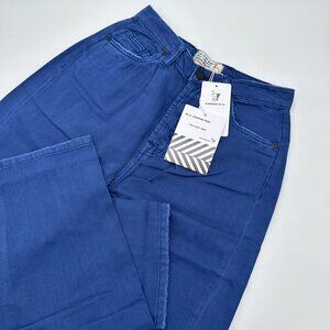 SR vs. Sandrine Rose by Free People High Rise Slouchy Wide Barrel Leg Jean, Blue